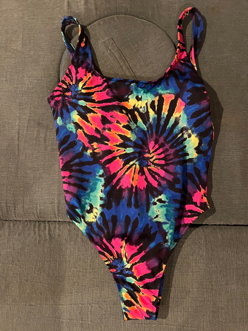 Vibrant Neon Tie-Dye One Piece Swimsuit